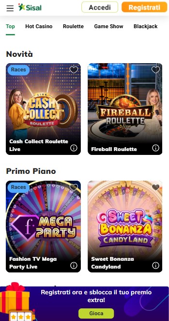 Casino Live Sisal Italia