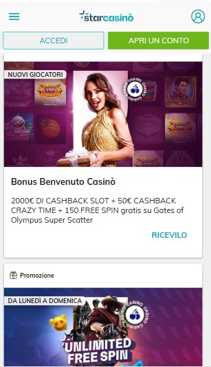 Promozioni Starcasino Italia