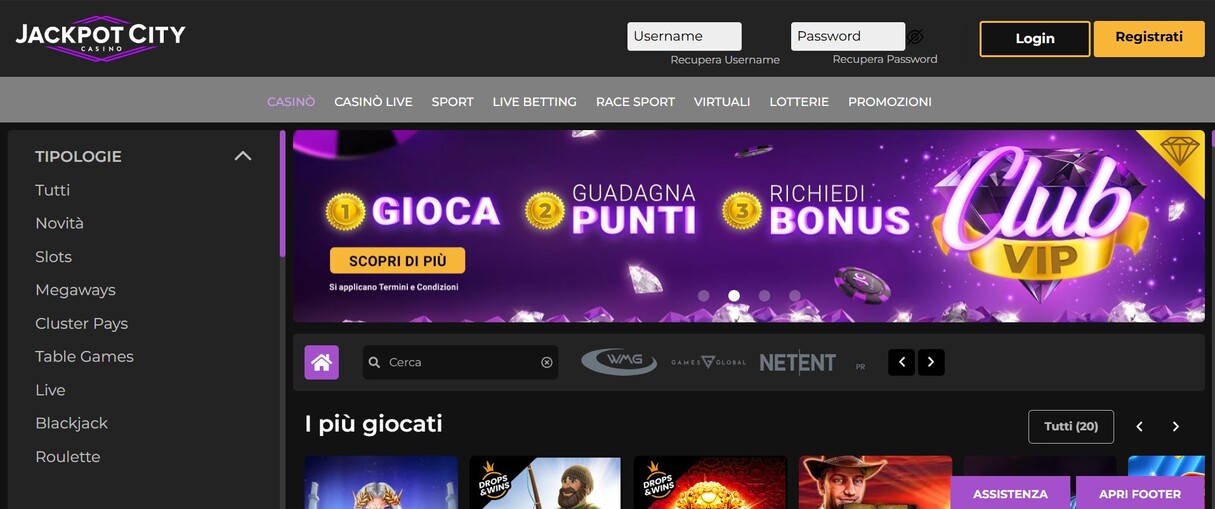 Jackpot City Casino Homepage Italia