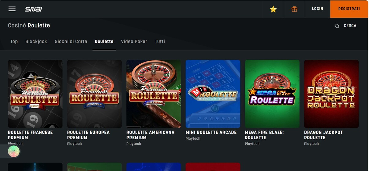 Snai Casino Italia Roulette