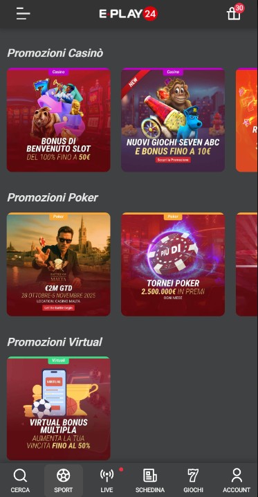 eplay24 promozioni casino italia