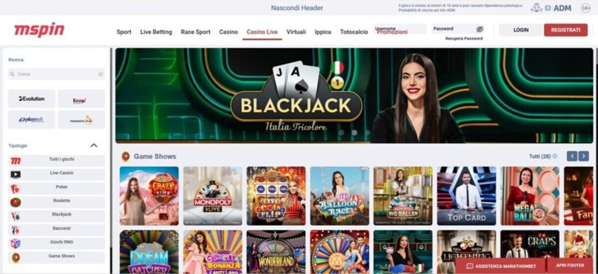 Casino Live Marathonbet Casino Italia