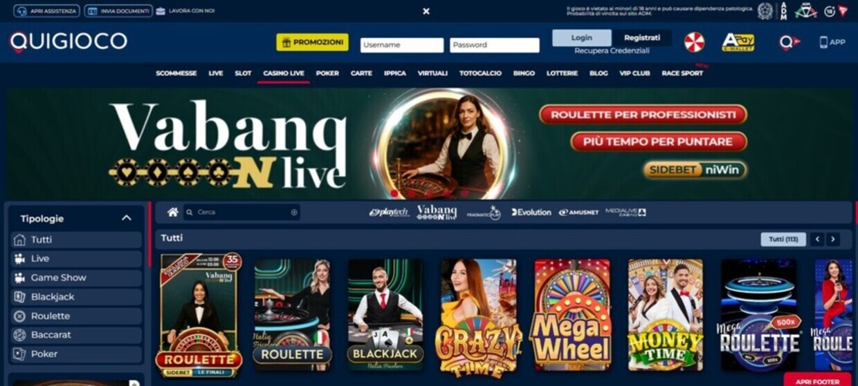 Casino Live Quigioco Casino Italia