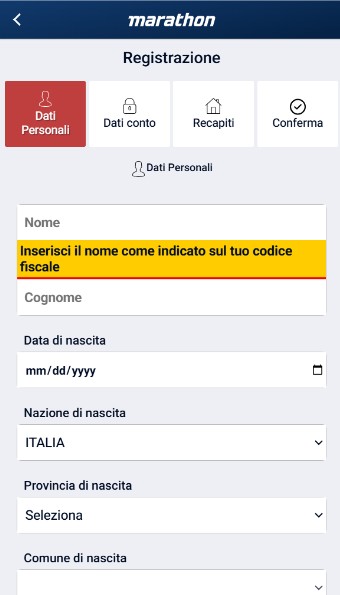 Marathonbet Casino Italia Registrazione