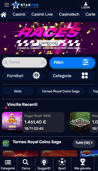 Staryes Casino Italia Pagina principale