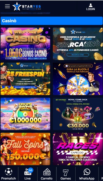 Staryes Casino Italia Promozioni
